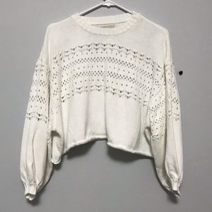 Urban Outfitters Crop Sweater in White